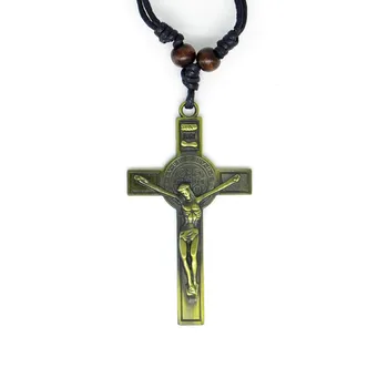 03 Sveti Benedikt Medaljo INRI JEZUS Križ Obesek Ogrlica Katoliške Moda Verske nakit
