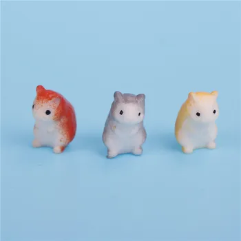 1/2Pcs Mini Hrček Miniaturne Figurice Za Dekoracijo Pravljice Živalski Vrt Kip Simulacije Smolo Obrti Lutka Hiša Dodatki