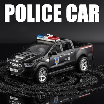 1/32 Obsega Ford F150 Off-Road Pickup Truck Policije Zlitine Avto Diecast Igrača Avto Model Zvok ＆Lahka otroška Igrača Zbirateljskih Darilo