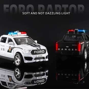 1/32 Obsega Ford F150 Off-Road Pickup Truck Policije Zlitine Avto Diecast Igrača Avto Model Zvok ＆Lahka otroška Igrača Zbirateljskih Darilo 1