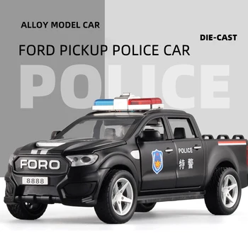 1/32 Obsega Ford F150 Off-Road Pickup Truck Policije Zlitine Avto Diecast Igrača Avto Model Zvok ＆Lahka otroška Igrača Zbirateljskih Darilo 4