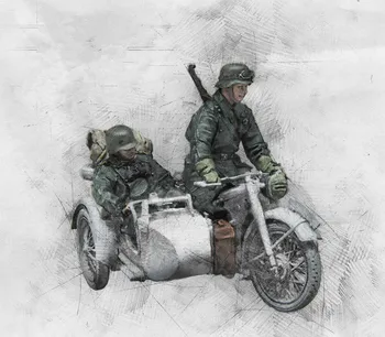 1/35 Smolo Slika Model Kompleti drugi svetovni VOJNI, motorno kolo, vojak (2 številke Razen motorno kolo) Unassambled Unpainted 558 1