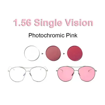 1.56 Photochromic Roza ali Modro ali Vijolično Enotno Vizijo Objektiv SPH Obseg -8.00~+6.00 Max CLY -6.00 Optične Leče za Očala