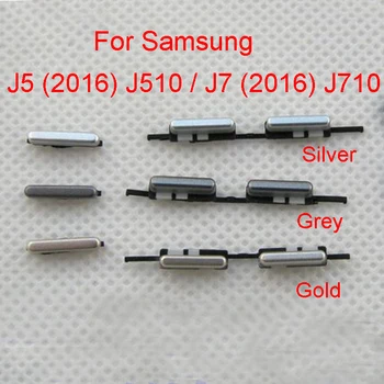 1 Komplet(2pcs) Strani Tipka za Vklop in Glasnost Gumbi Za Samsung Galaxy J5 (2016) J510 J510F J5108 / J7 (2016) J710 J710F J7108 Deli