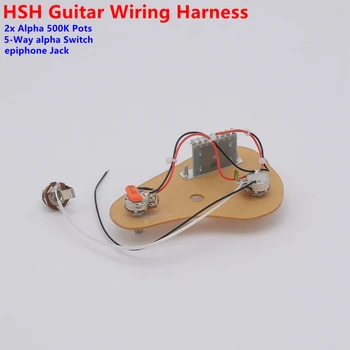 1 Nastavite HSH ( 2x 500 K Lonci + 5-Smerno Stikalo + Jack ) za ST Električna Kitara Napeljave Pas H-S-H
