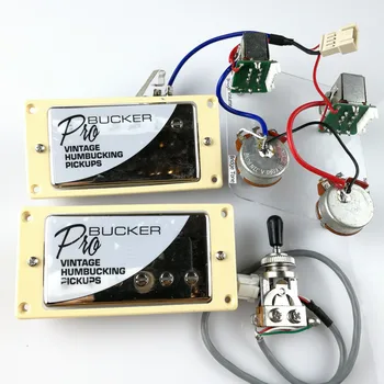 1 Nastavite Niklja LP Standard ProBucker N in B Električna Kitara Humbucker Pickups z Pro Napeljave Pas Za EPI srebrni Pokrov