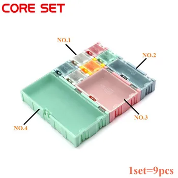1 set=9 kos SMD SMT Toolbox IC Elektronskih Komponent set Mini Škatla za Shranjevanje in Praktične Nakit Storaged Primeru Razvrstan Kit