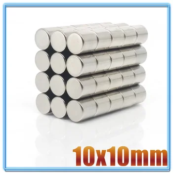 10-200Pcs 10x10 Neodymium Magnetom 10 mm x 10 mm N35 NdFeB Krog Super Močan Močan Trajni Magnetni imanes Disk 10*10