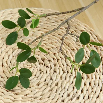 10 Kos/veliko Kratek ficus drevo, veje z listi zelene doma Dekoracijo Umetno Cvetje ureditev ponaredek rastline umetno listje 1