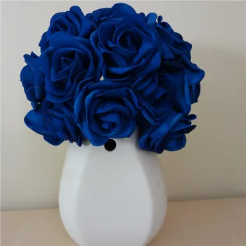 100X Umetno Cvetje Royal Modre Vrtnice Za Poročni Šopek Poročni Dekor Ureditev Centerpiece Debelo Veliko LNRS001
