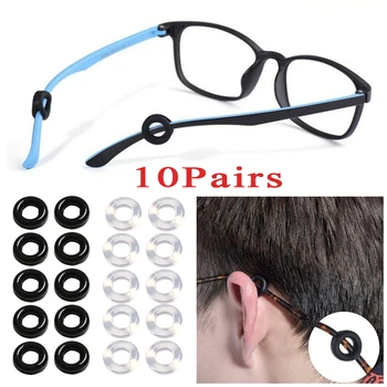 10Pair Eyeglass Tempelj Nasveti Rokav Honorar Silikona, Anti-slip Elastično Držalo Očal Uho Kavelj Ogledalo Noge Očala Dodatki