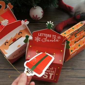 10pcs pošlji Božič vam design predal Santa Claus Elk Papir Polje, Kot je Piškotek, Bonboni, Sladko Škatle Darilni Embalaži osebam