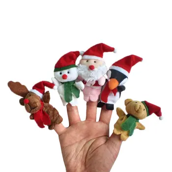 10pcs Prst Lutke Božič Santadeer Snežaka Lutkovno Strani Otrok Lutke Božič Živali Jelenov Otroci Plišastih Mini Risanka Počitnice