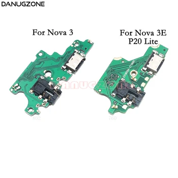 10PCS Za Huawei Nova 3 3E / P20 Lite USB Polnjenje Dock Vrata Vtičnice Priključek za Polnjenje Odbor Flex Kabel, Slušalke Avdio Priključek
