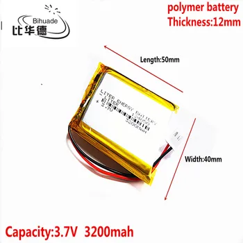 124050 joseph smith translation IS 2.54 mm 3,7 V 3200MAH Litij-Polimer LiPo Baterijo za ponovno Polnjenje Za Mp3 slušalke PAD DVD, bluetooth, kamera 1