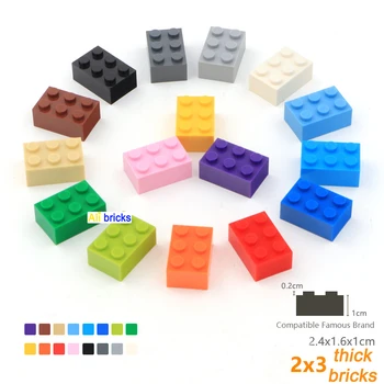 12pcs/veliko DIY Bloki zidarske Opeke Debele 2X3 Izobraževalne Zbor Gradnja Igrače za Otroke Velikost Združljiv Z blagovno Znamko