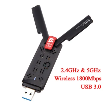1800Mbps Wi-fi adapter USB 802.11 AX 2.4 G/5GHz USB 3.0 Brezžične antene wifi mrežno Kartico, Podpora Za Windows wifi za prenosnik