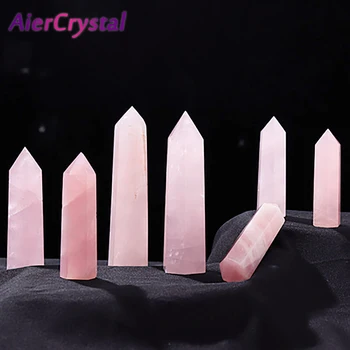 1PC Naravnih Rose Quartz Crystal Točke Roza Kristalno Stolpec Polirani Heksagonalna Obelisk, Soba za Pohištvo, Dekorativni Obrti