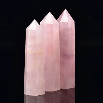 1PC Naravnih Rose Quartz Crystal Točke Roza Kristalno Stolpec Polirani Heksagonalna Obelisk, Soba za Pohištvo, Dekorativni Obrti 1