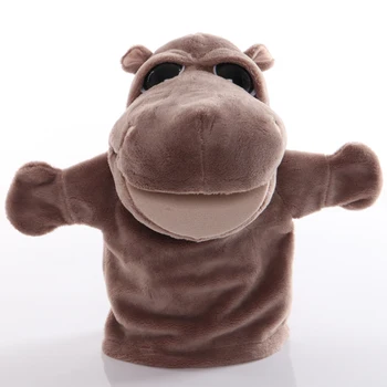 1pcs 25 cm Ročno Lutko Hippo Živali Plišastih Igrač Baby Izobraževalne Roko Lutke Zgodba se Pretvarjamo, Igrajo Lutke za Otroke Darila