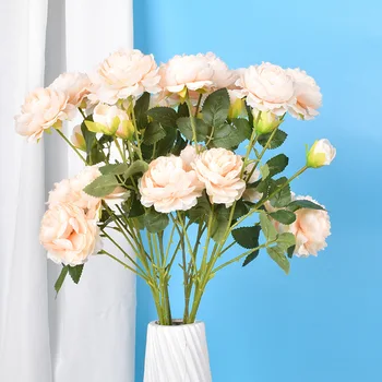 1PCS 3 Glavo Peony Umetne Rože Poročni Aranžma Umetne Rože Domov Dnevna Soba Dekoracijo Svile Cvet