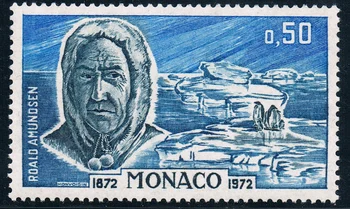 1Pcs/Nastavite Novo Monako Post Žig 1972 Polarni Raziskovalec Amenderson Kiparstvo Znamk BREZ prilepke