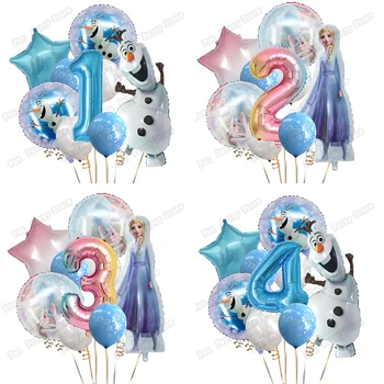 1set Disney Zamrznjene Elsa Ana Folija Baloni Dekle Rojstni dan Globos Dekor Baby Tuš Otroci Risanka Olaf Princesa Ice Queen Igrača