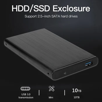 2.5 inch USB 3.0 je Zunanji Trdi Disk, Disk Polje, USB 3.0, SATA HDD Aluminij Zlitine 10TB 6Gbps SSD Mobilne Ohišje Ohišje za Prenosni RAČUNALNIK