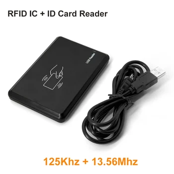 2-v-1 RFID Reader USB Vrata 125Khz + 13.56 Mhz Brezkontaktne Pametne Kartice Branje za EM4100 EM4300 14443A Oznake IC& ID Kartico Okno Linux