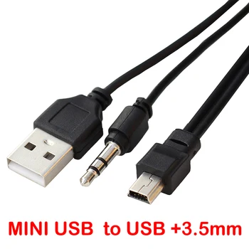 2 v 1 Za Bluetooth Predvajalnik Prenosni Zvočnik USB Kabla, Jack 3.5 mm, AUX Kabel Moški Mini USB 5 Pin Polnjenje Podatkovnih linij