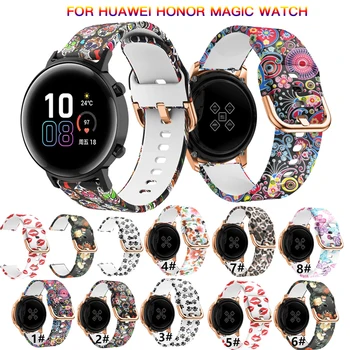 20 mm 22 mm Tiskanje Silikonski Watch Trak Za Huawei Honor Magic Straže 2 42mm 46mm GT2 Watchband Zapestnica Za Xiaomi Watch Barve