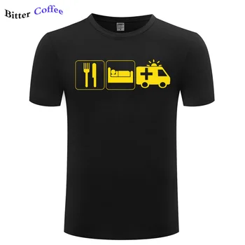 2021 Jesti, Spati Paramedicinsko T-Shirt, ki rešujejo Življenja Reševalne Voznik Rešilca Tee Tiskanja Bombaža, Kratek Rokav blagovno Znamko Oblačil Plus velikost