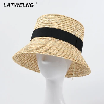 2021 Nov Modni Slame Bucket Pokrivalo Ženske UV Sonce Klobuki Počitnice Plaže Klobuk ravno poletje, sonce klobuk na debelo