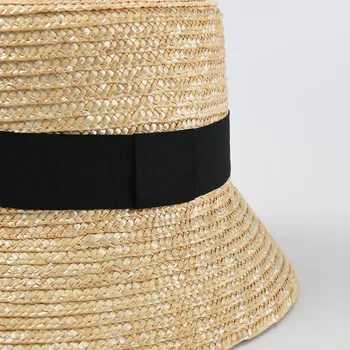 2021 Nov Modni Slame Bucket Pokrivalo Ženske UV Sonce Klobuki Počitnice Plaže Klobuk ravno poletje, sonce klobuk na debelo 4