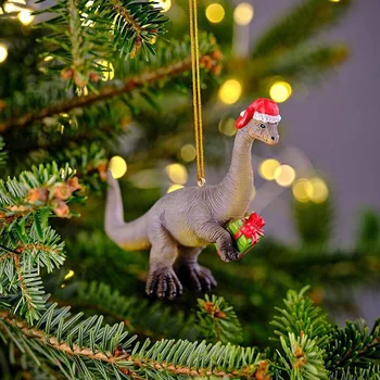 2022 Božični Dinozaver Obesek Cartoon Živali Božični Klobuk Akril Xmas Tree Okraski 2023 Novo Leto Market Božič Kerst Doma Dekor 4
