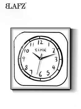 2022 Kvadratnih elektronska ura stenska ura domači dnevni sobi izklop doma preprosta modna punch-brezplačno quartz ura steni visi 1