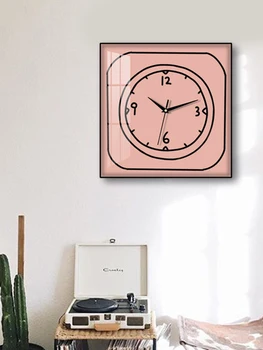 2022 Kvadratnih elektronska ura stenska ura domači dnevni sobi izklop doma preprosta modna punch-brezplačno quartz ura steni visi 2