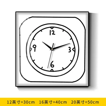 2022 Kvadratnih elektronska ura stenska ura domači dnevni sobi izklop doma preprosta modna punch-brezplačno quartz ura steni visi 5