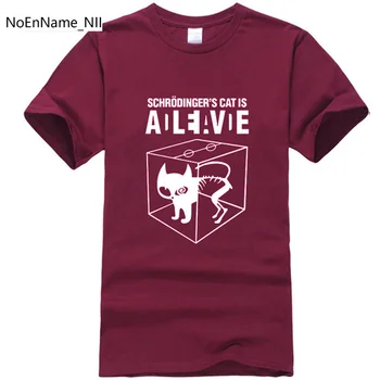 2022 moška T-shirt Vrh Kakovosti bombaž schrödinger ' s Mačka tiskanja kratkimi rokavi moški majica s kratkimi rokavi priložnostne Teorija Velikega Poka mens Tshirt 1