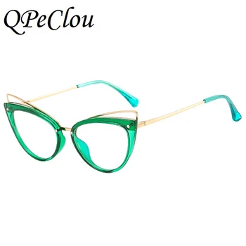 2022 Nov Modni Sveže Zelene Mačje Oči Anti-modra Očala Ženske Letnik Seksi Vijolično Optična Očala Okvir Ženska Očala