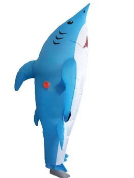 2022 Novo Modri Morski Pes Napihljivi Kostumi Za Odrasle Anime Ljubezen Živi Cosplay Halloween Kostum Seafish Siva Shark Maskota Fancy Stranka 1