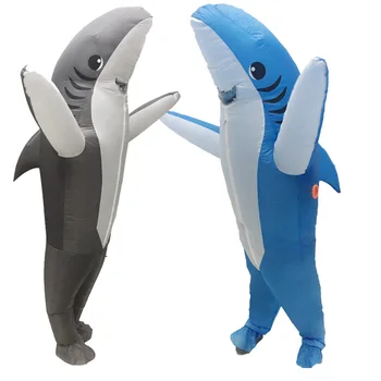 2022 Novo Modri Morski Pes Napihljivi Kostumi Za Odrasle Anime Ljubezen Živi Cosplay Halloween Kostum Seafish Siva Shark Maskota Fancy Stranka 5