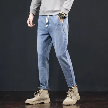 2022 pomlad/poletje moda za moške jeans priložnostne naravnost modre jeans hlače nepakirana jeans hlače priložnostno