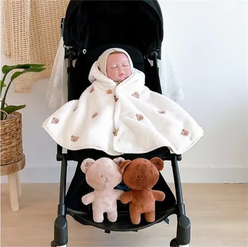 2022 Pozimi Baby Coats Hoodied Ogrinjala Medved Embroided Obleke Za Novorojenčka Dojenčke Oblačila 3