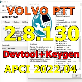 2022 Premium Tech Orodje 2.8.130 (PG 2.8 / VCADS)(PRAVI Razvoj) [APCI+ 2022.04] Proizvod Zgodovine za volvo z razvijalec orodje