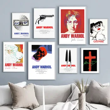2023 Božič Andy Warhol Santa Claus Steno Pop Art Platno Slikarstvo Nordijska Plakati In Tisk Stenskih Slik, Dnevna Soba Dekor