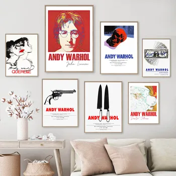 2023 Božič Andy Warhol Santa Claus Steno Pop Art Platno Slikarstvo Nordijska Plakati In Tisk Stenskih Slik, Dnevna Soba Dekor 1