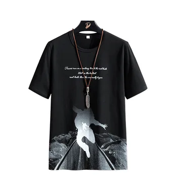 2023HOT T-shirt za moške poletne 2021 nove modne blagovne znamke trend bombaž priložnostne pol-sleeved oblačila svoboden korejski sočutja