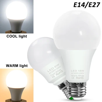 220V Pozornosti LED Žarnica E27, Koruza Žarnica E14 Ampul LED Lestenec 12W Žarnica 15W 18W 20W Noč Svetlobe Led Razsvetljavo v Gospodinjstvu