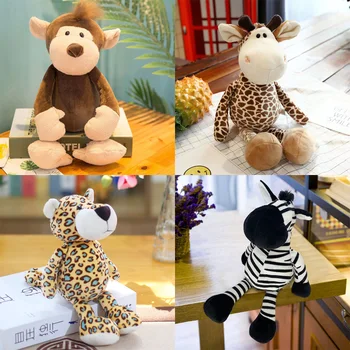 25 cm ljubki plišastih živali, igrače cute lev, zebra, slon, leopard fox pes plišaste igrače unisex plushie darilo za majhen otrok soba dekor